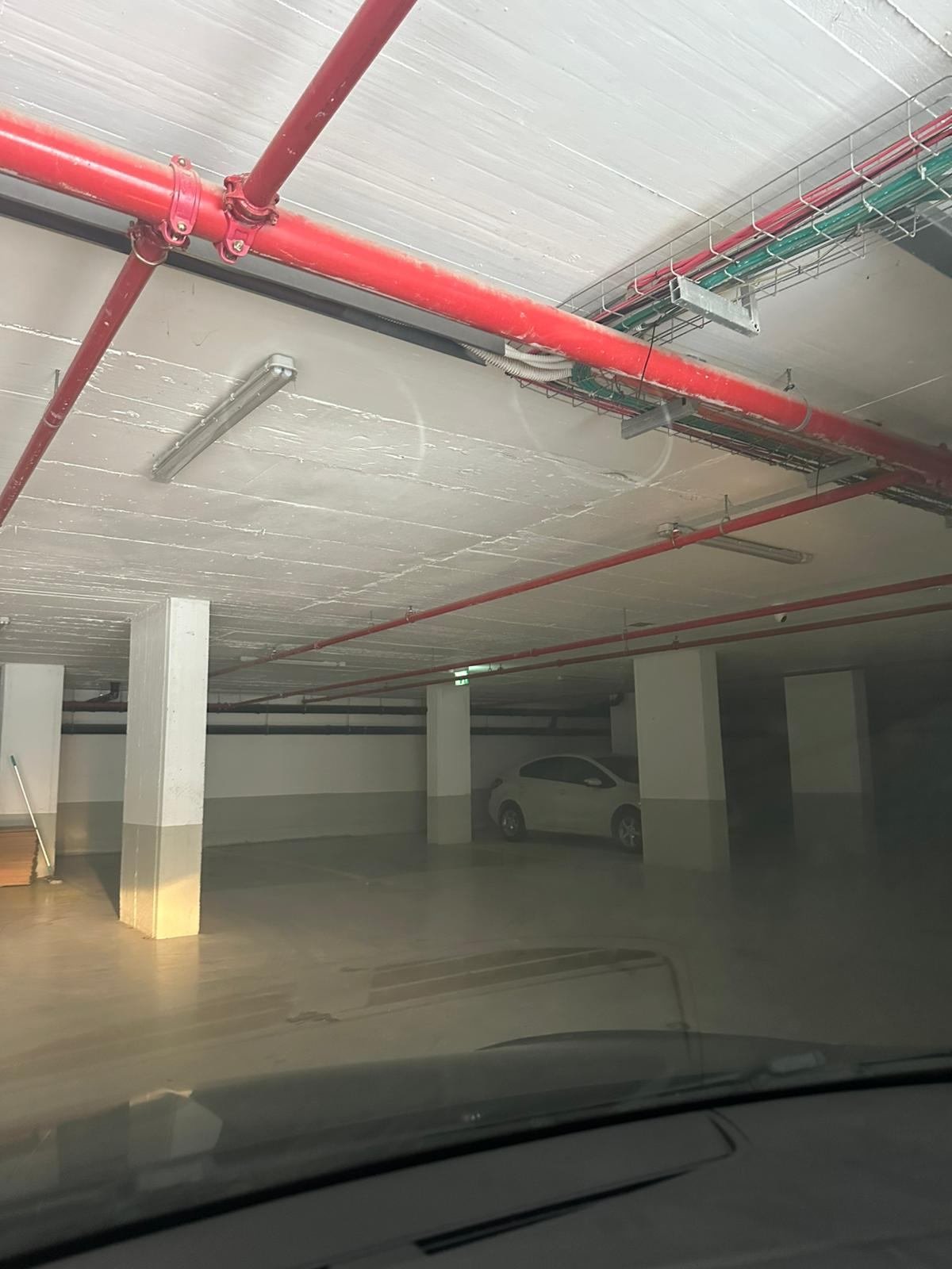 Underground parking level verified as a protected space