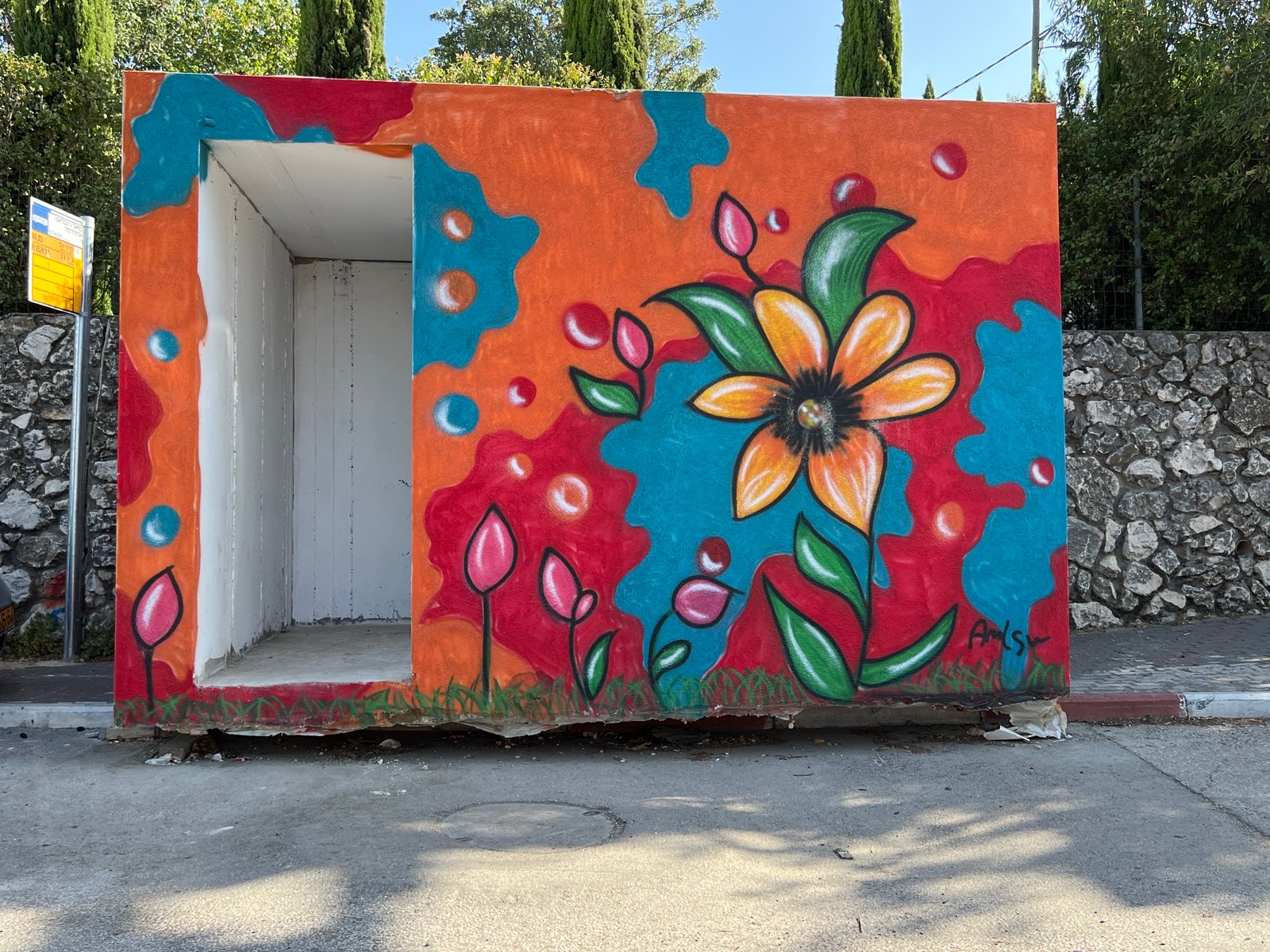 Municipal shelter — painted by the community