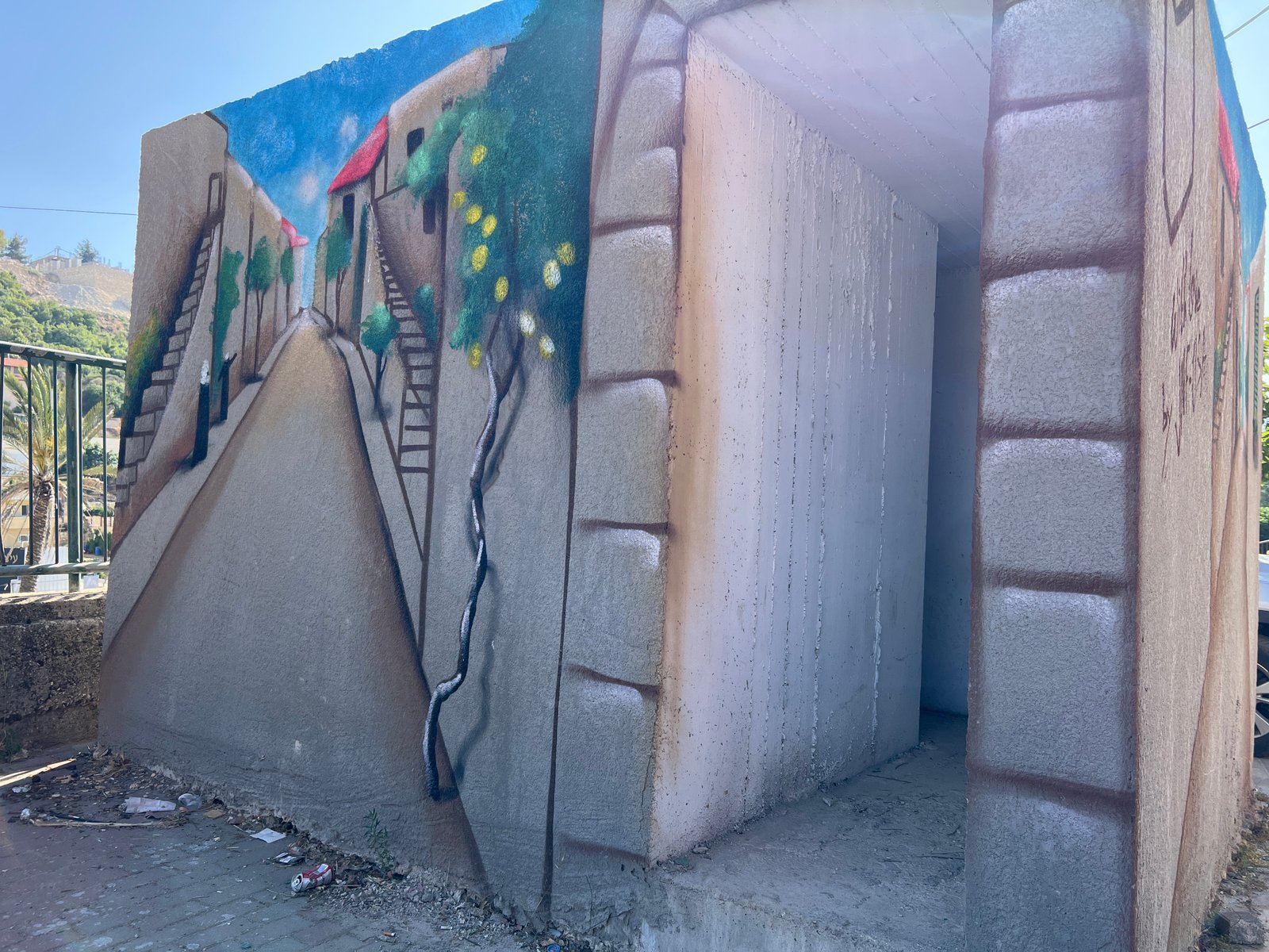 Northern village shelter — community mural